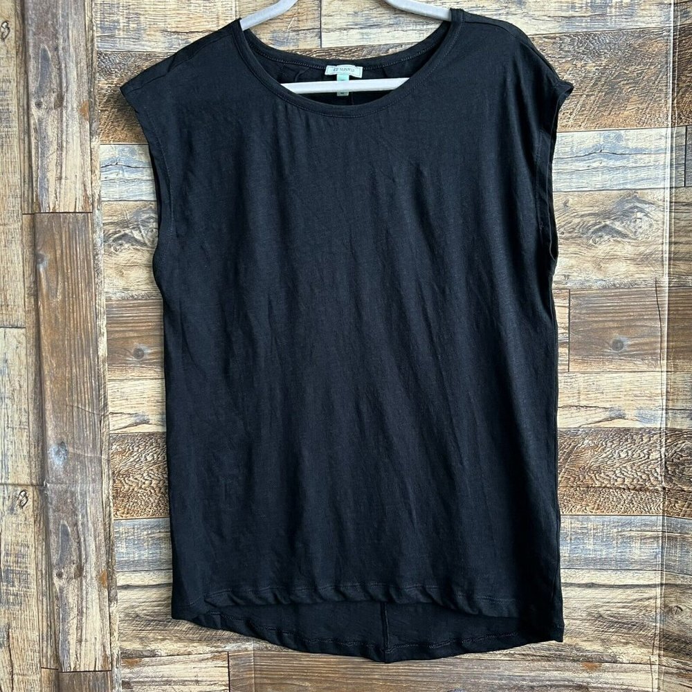 NEW Susina Cap Sleeve Top t-shirt XSMALL black Hi-Low Hem NORDSTROM